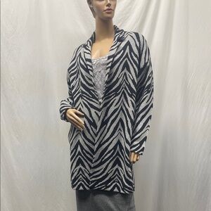 Premise Women's Zebra Print Open Sweater Cardigan